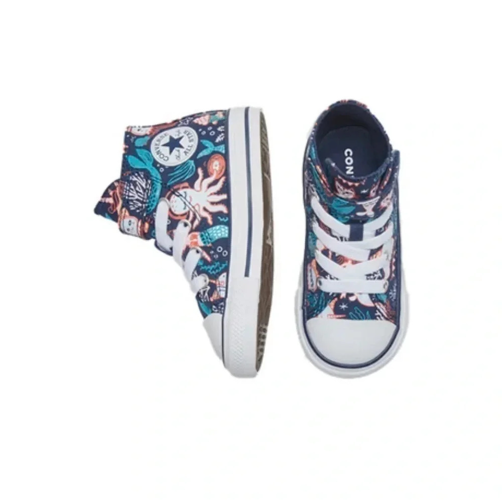 Girls Converse All Star Chuck Taylor High Top Mermaid Shoes size 4 todd… - Picture 3 of 8